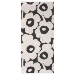 Marimekko Unikko Bath Towel - Charcoal, Off White
