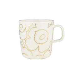 Marimekko Oiva Piirto Unikko Mug - Gold/White