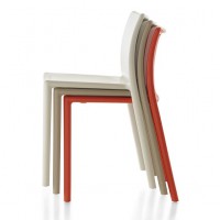 Magis Air Chairs neatly stacked for storage. The Air Chair is also available as an arm chair!